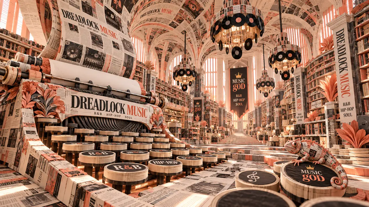 An impossible performance world crafted from typewriter shapes and printed matter